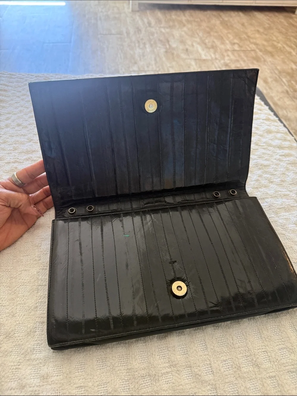 Black Patent Leather Women's Clutch Wallet